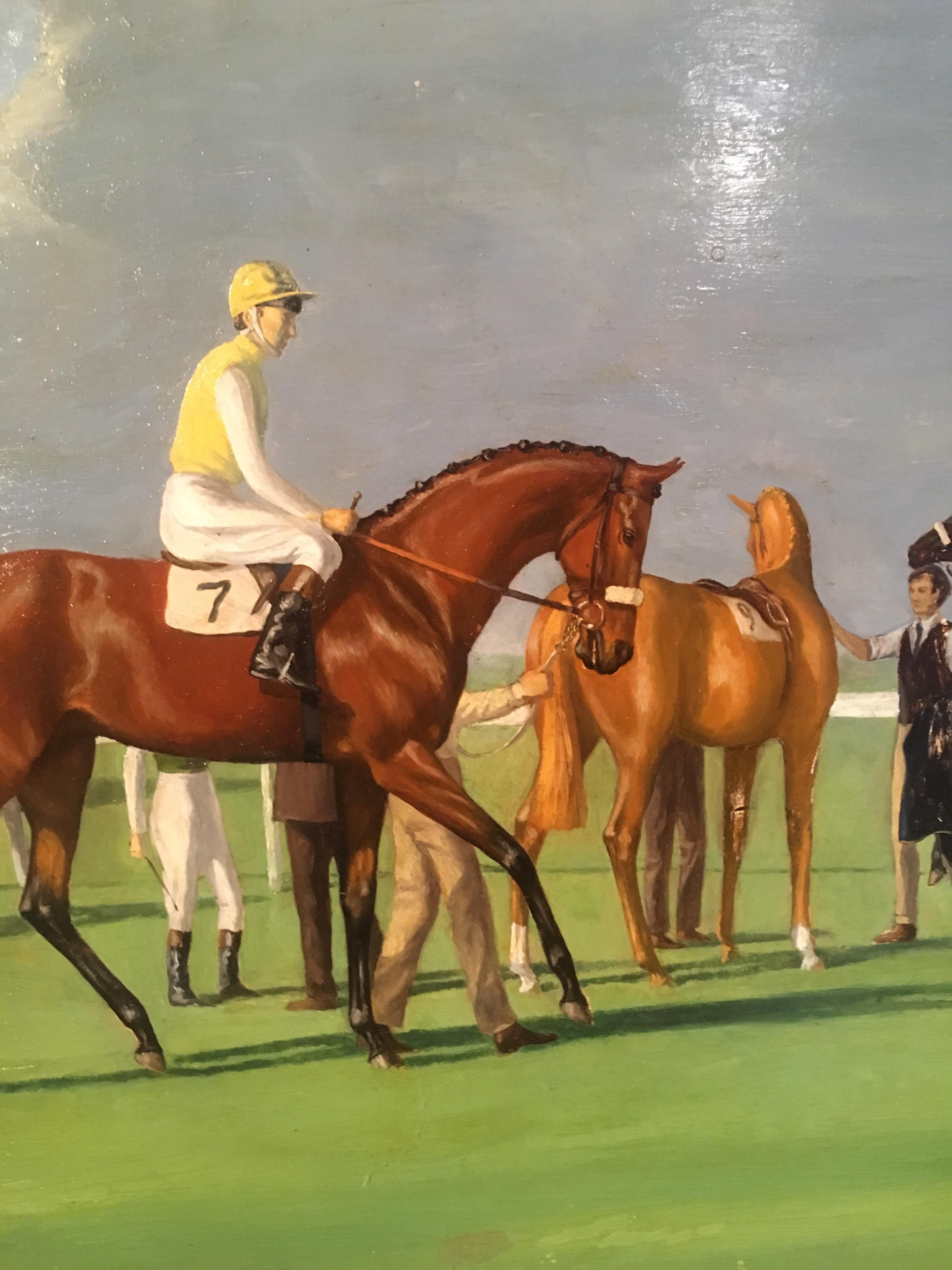 Equestrian Portrait, Horse Racing, Sporting Oil Painting, Signed 1