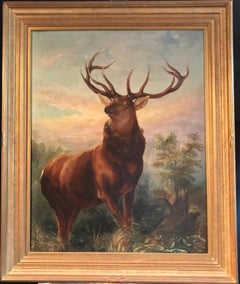 Monarch of the Glen:: grande peinture à l'huile ancienne d'après Sir Edwin Landseer