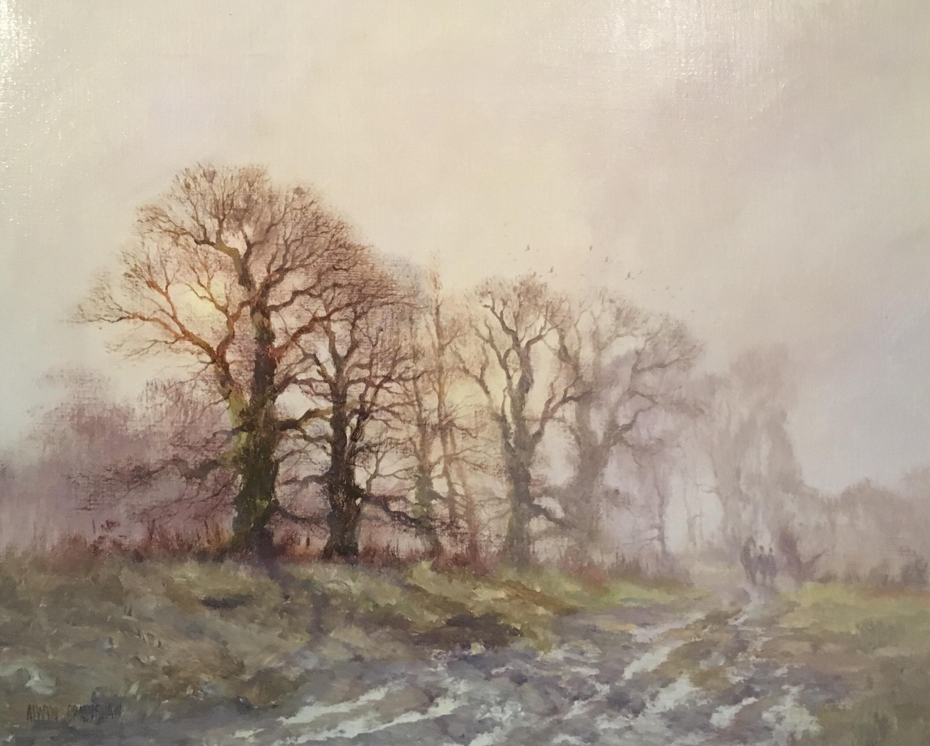 Alwyn Crawshaw Landscape Painting - Misty Morning, Impressionist Landscape, Signed, Famous British Artist