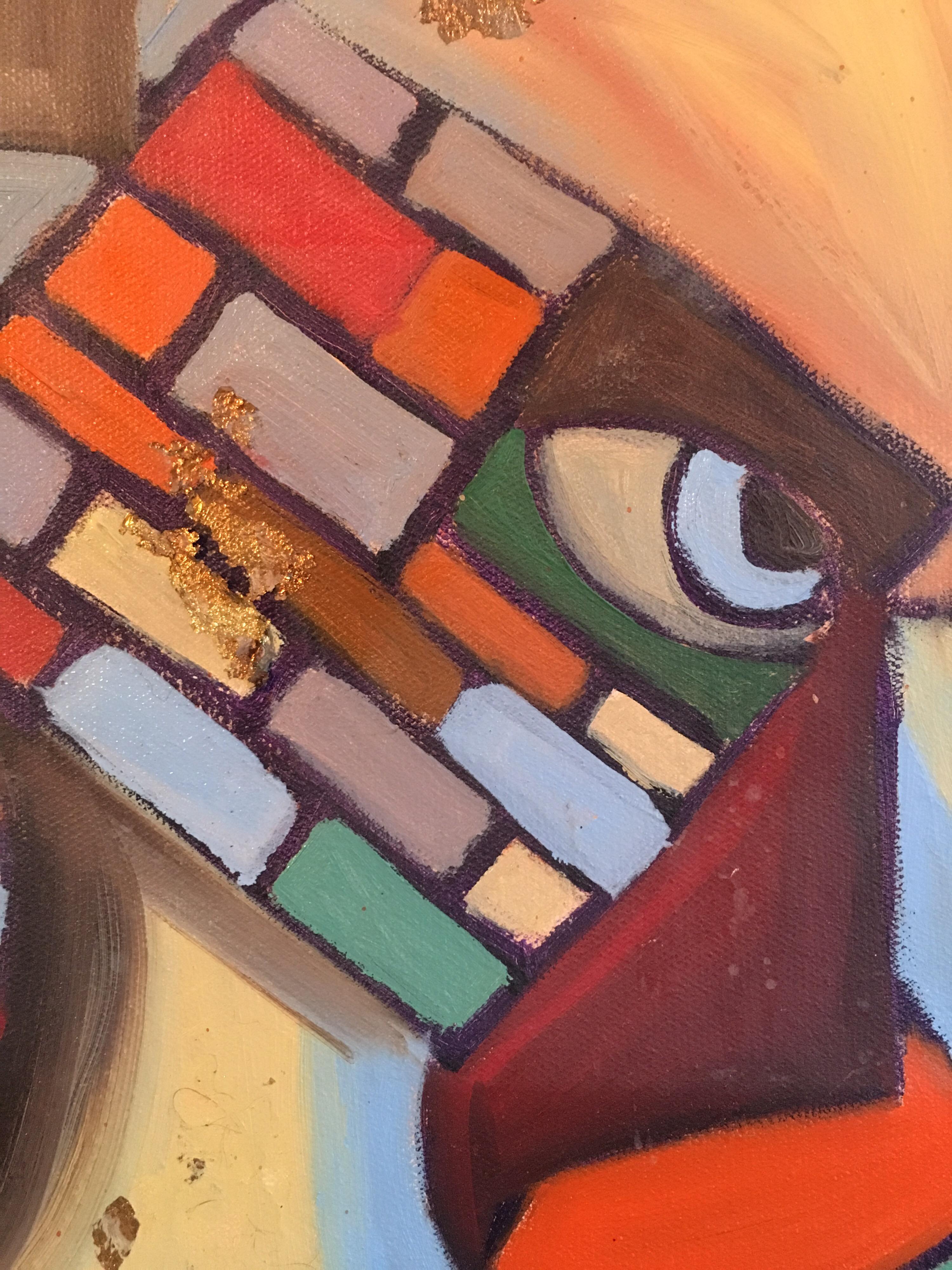 Grande dipinto astratto francese, stile Picasso, olio originale, firmato in vendita 1