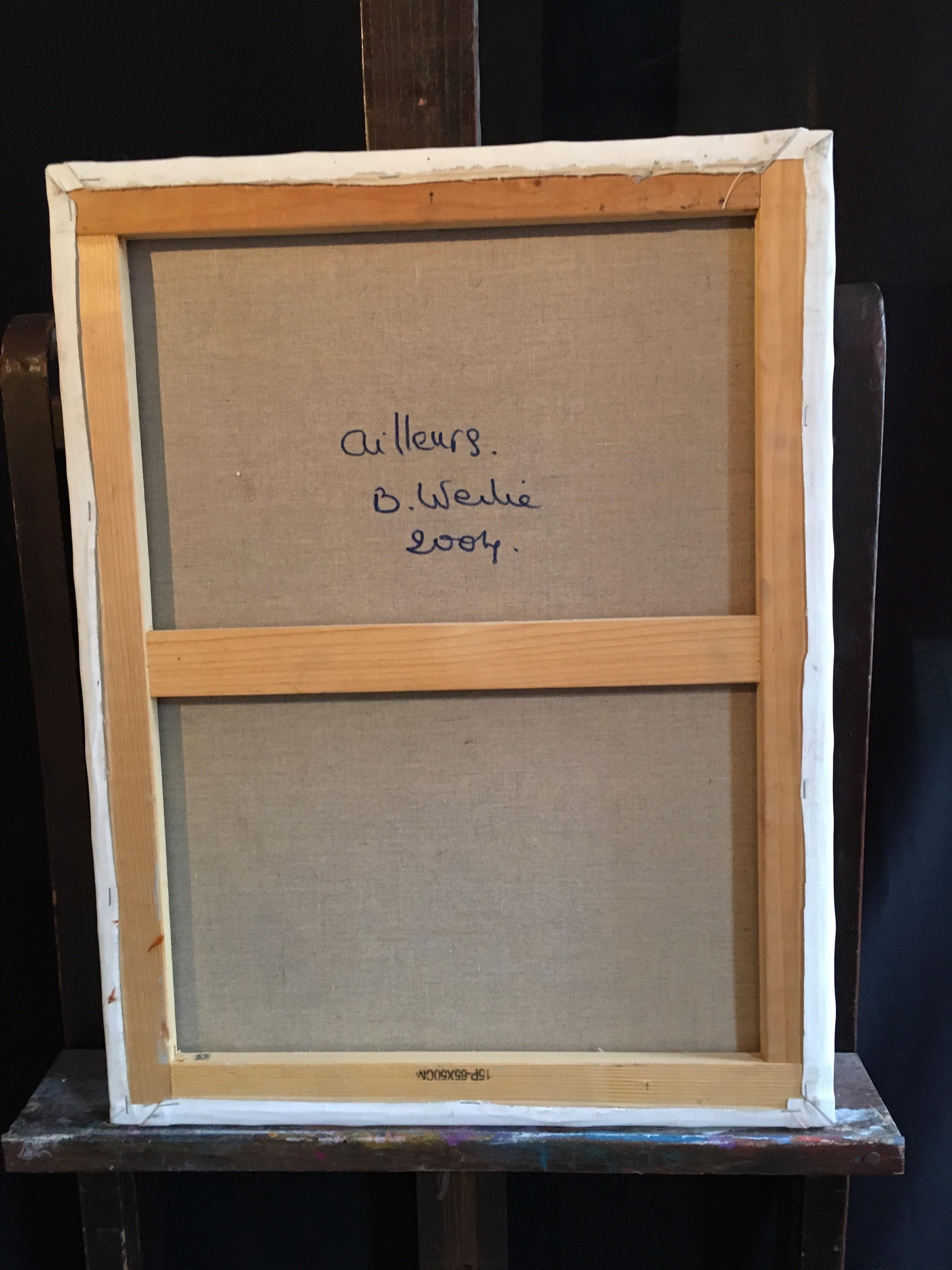Französisches abstraktes, mehrfarbiges Original-Ölgemälde im Picasso-Stil, signiert im Angebot 1