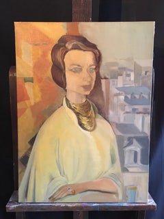 Stylish Impressionist Portrait, Female Model, Original Oil Painting