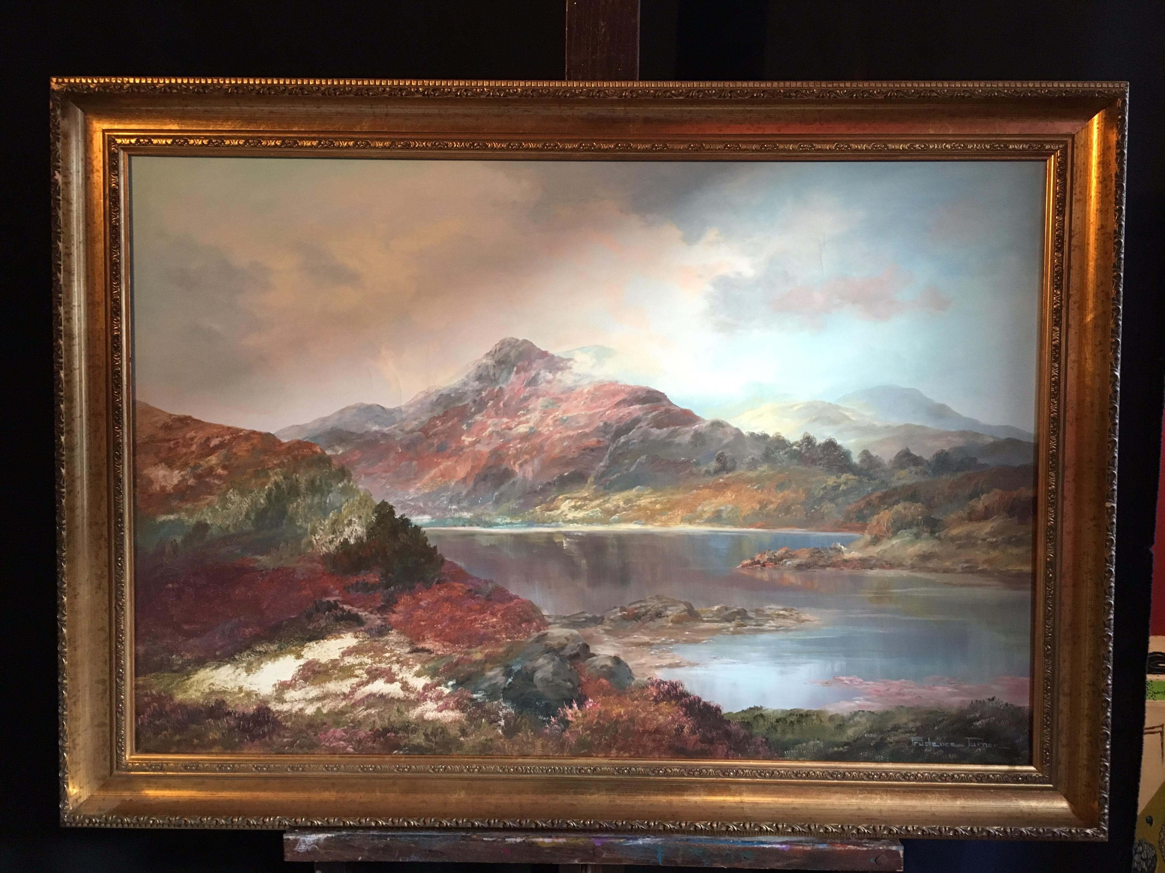 Tranquil Highlands, 'Wester Ross' Loch Torridon Scotland, Original Frame, Signed - Painting by Prudence Turner