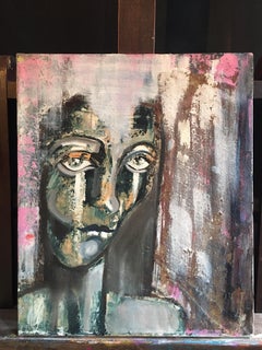 Macabre Style, Abstract Portrait, Dark Colours, Original Oil Painting