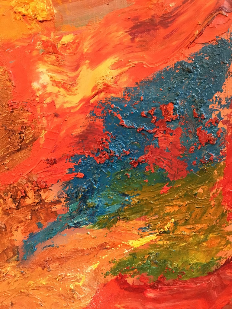 Sophie Danielle Rubinstain Fiery Abstract, Orange Colour, Original