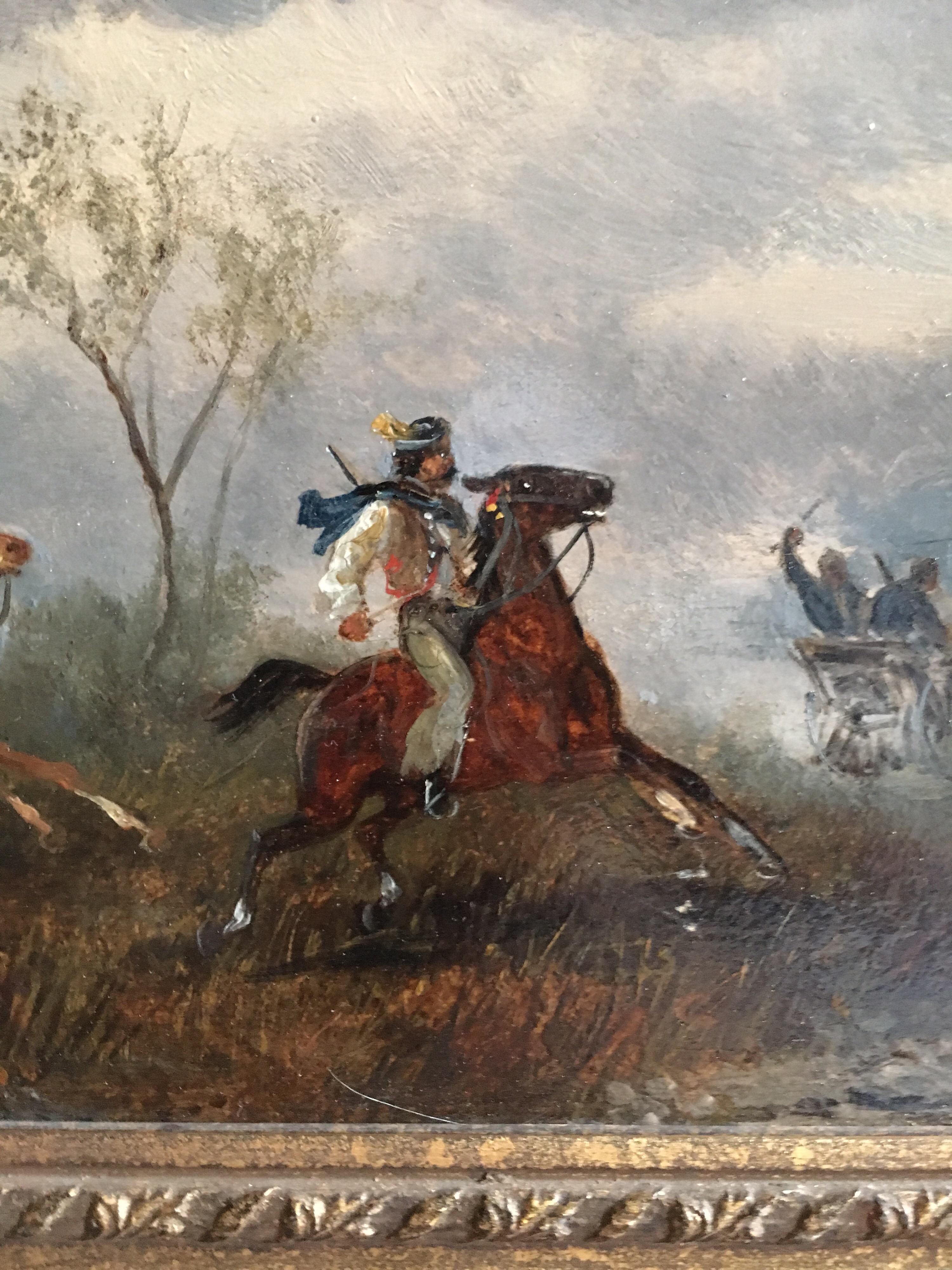 Buccaneers, Signed Antique British Oil Painting, Horses Galloping 2