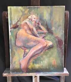 Impressionist Nude, Mid 20th Century British Artist, Original Oil Painting