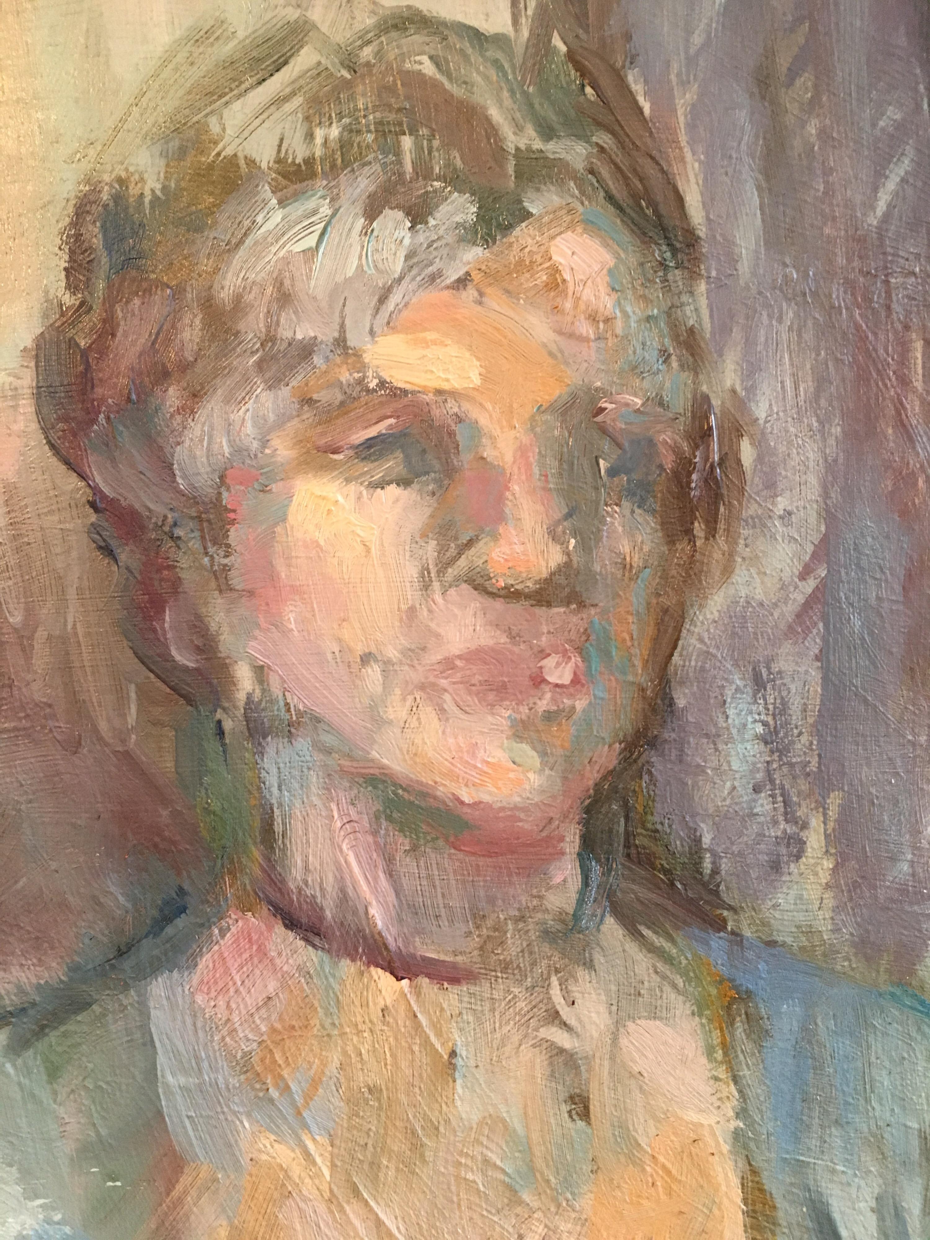 Impressionist Portrait, British Artist, Strong Colours, Original Oil Painting 1