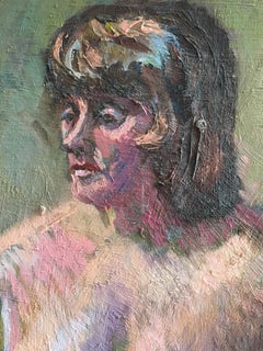 Nude Original Oil Painting Mid 20th Century British Artist