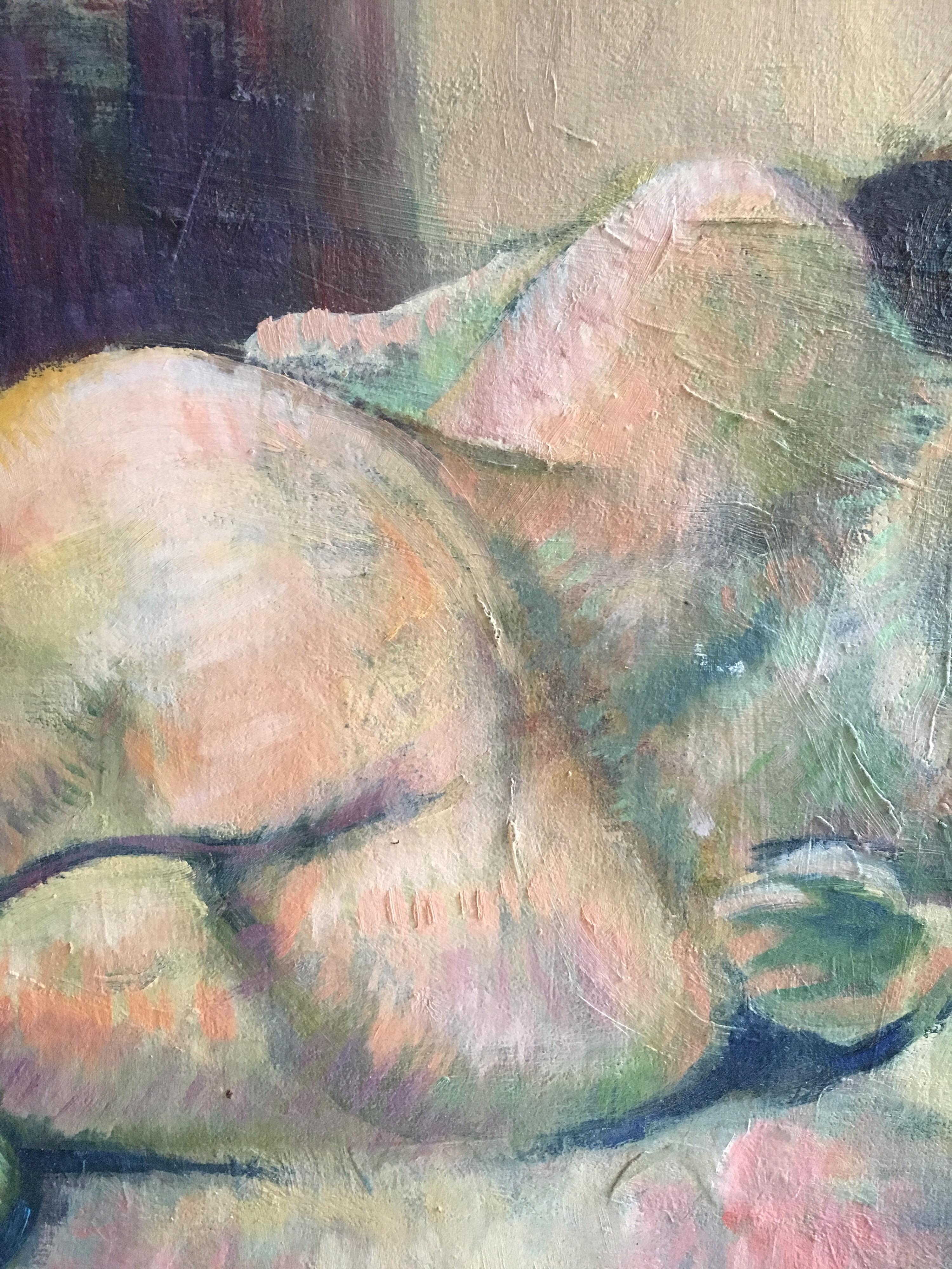 Femme nue abstraite Peinture à l'huile Milieu du 20ème siècle Artiste britannique moderne en vente 1