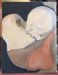 Locked in Love (Bloccato in amore) Enorme dipinto a olio originale modernista francese, firmato