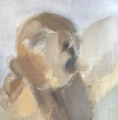 'Sleep' Huge French Abstract Portrait, Original Oil Painting Signed