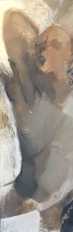 Angoscia' Enorme francese del XX secolo. Ritratto modernista Pittura ad olio originale firmata
