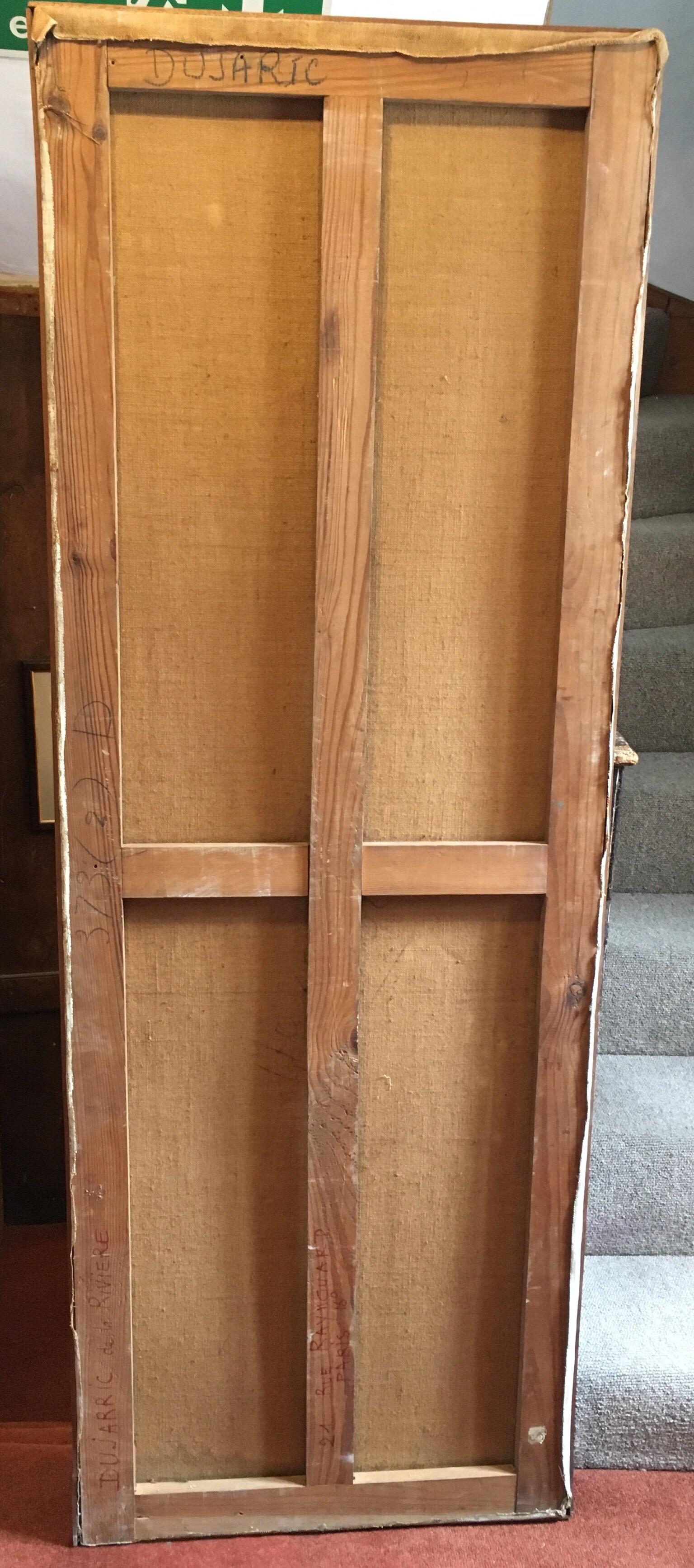 Angoscia' Enorme francese del XX secolo. Ritratto modernista Pittura ad olio originale firmata in vendita 4