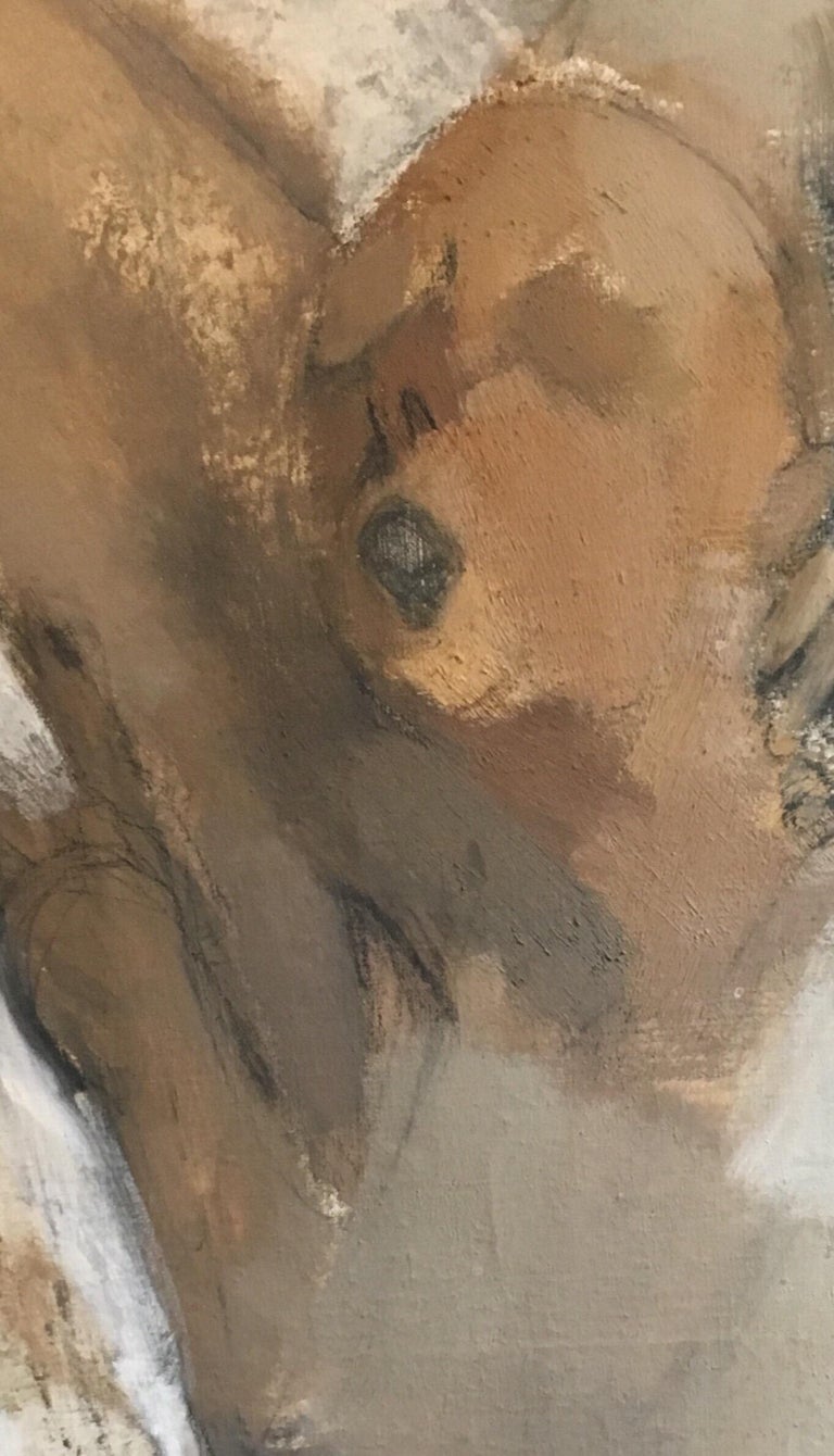 Elisabeth Dujarric De La Riviere Anguish Huge French Abstract Portrait Original Oil Painting Signed For Sale At 1stdibs