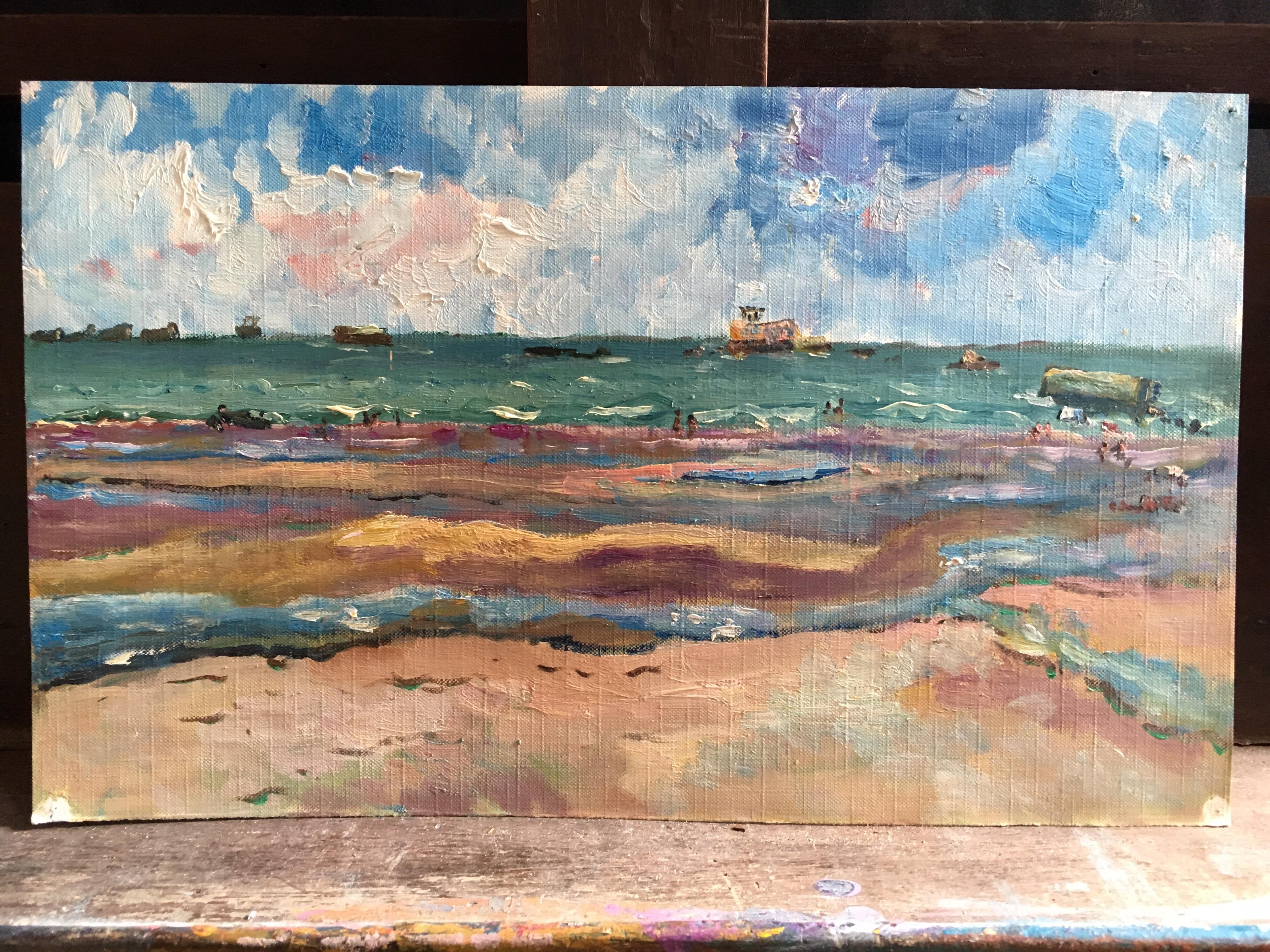 paintings of sea and beach