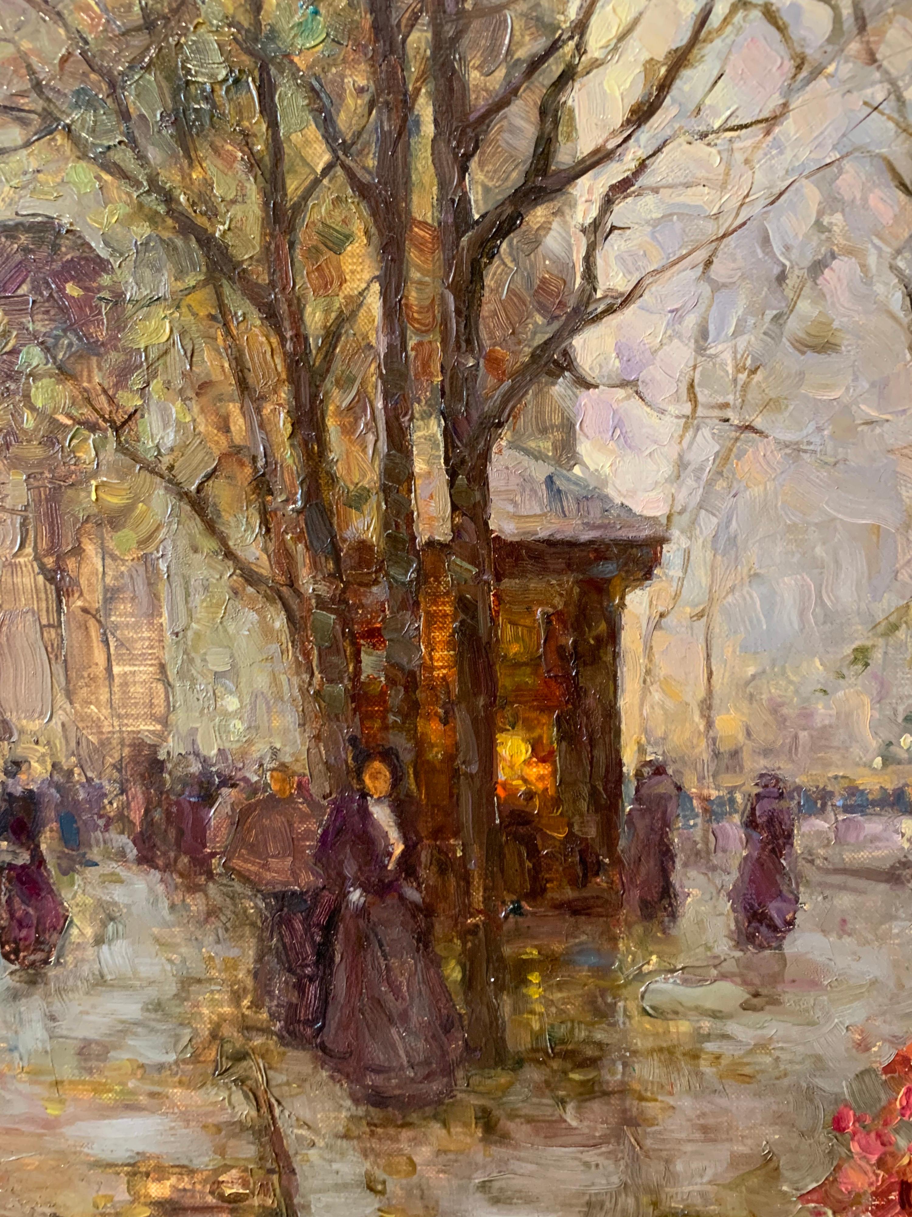 Arc de Triomphe Paris Signed French Impressionist Oil Painting on Canvas 2