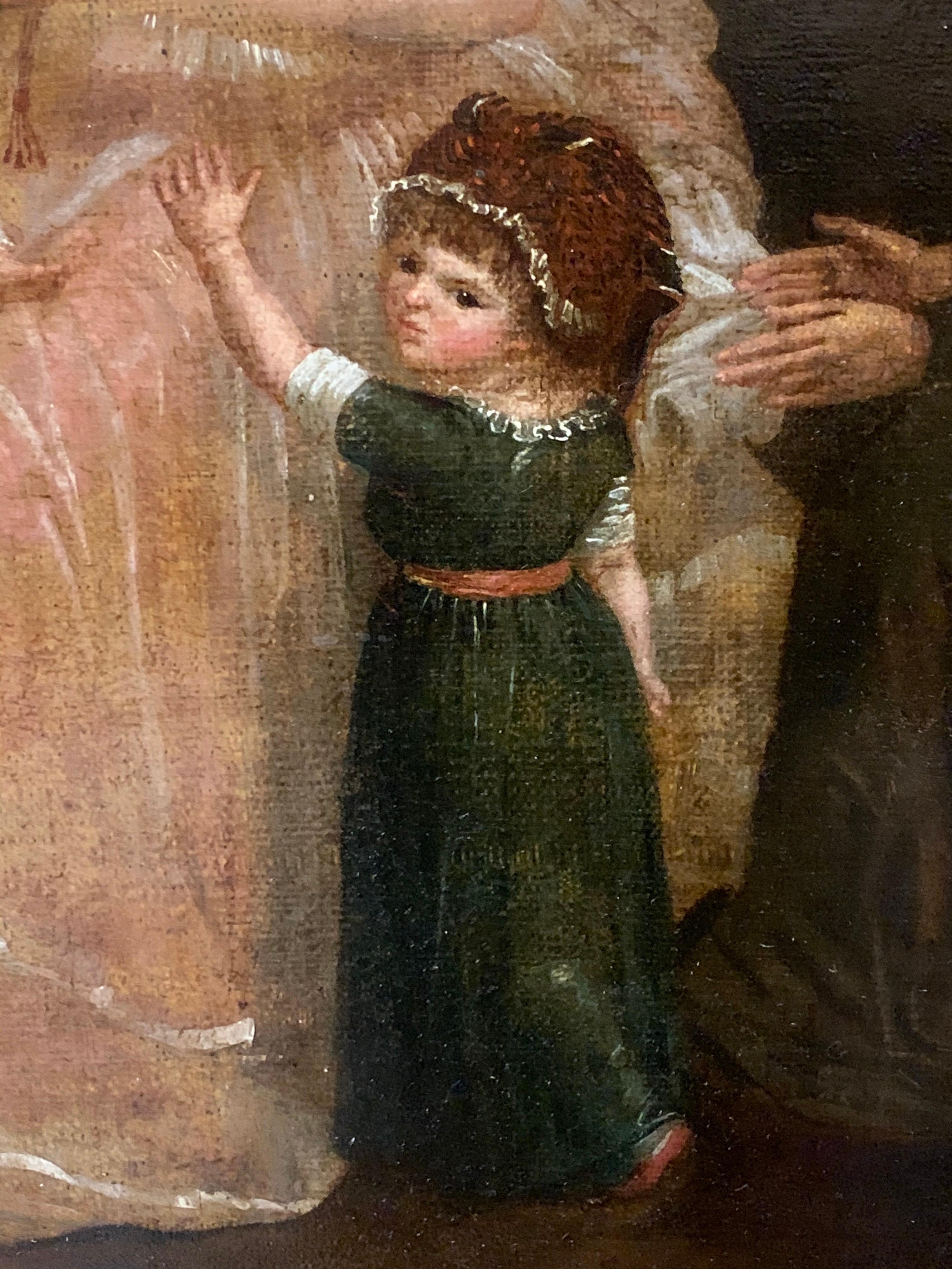 Georgian English Family Portrait Large 18th century oil painting on canvas 1