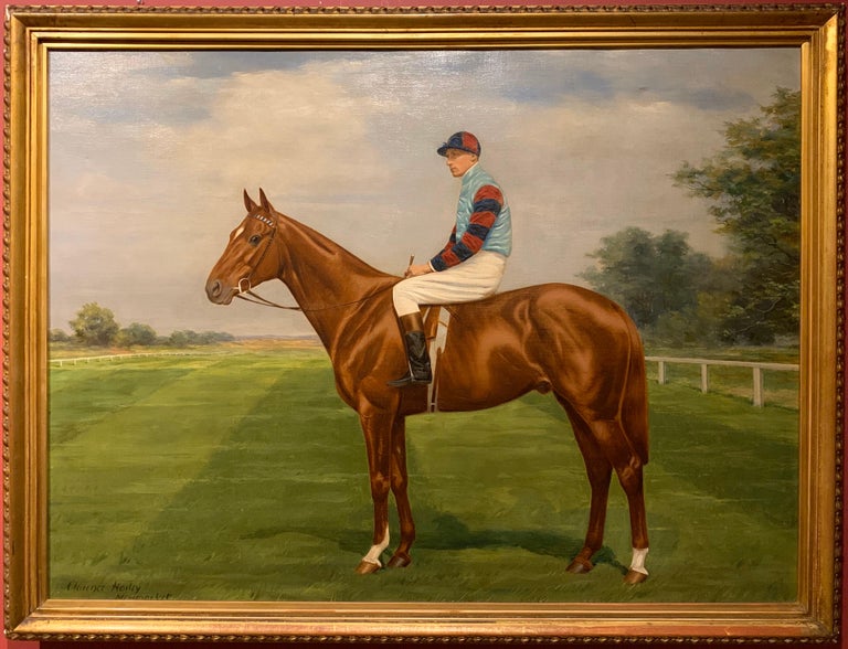 Clarence Hailey Racehorse Antique Oil Painting Equestrian Portrait