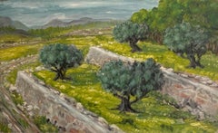 Olive Groves in Provence, Signed Impressionist Oil Painting on canvas