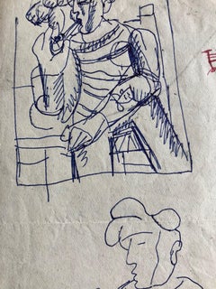 CARLOS CARNERO (1922-1980) DISEGNO ORIGINALE DELL'OPERAIO DELLO STUDIO A DI FERNAND LEGER