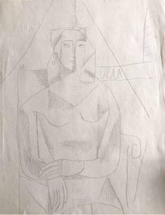 CARLOS CARNERO (1922-1980) DISEGNO ORIGINALE DELL'OPERAIO DELLO STUDIO A DI FERNAND LEGER