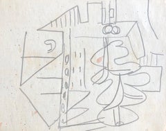 CARLOS CARNERO (1922-1980) DISEGNO ORIGINALE DELL'OPERAIO DELLO STUDIO A DI FERNAND LEGER