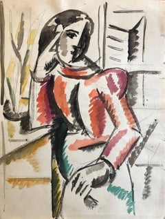 Vintage CARLOS CARNERO (1922-1980) ORIGINAL PAINTING BY FERNAND LEGER STUDIO ARTIST