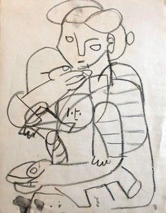 Vintage CARLOS CARNERO (1922-1980) ORIGINAL DRAWING BY FERNAND LEGER STUDIO WORKER