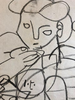 CARLOS CARNERO (1922-1980) DISEGNO ORIGINALE DELL'OPERAIO DELLO STUDIO A DI FERNAND LEGER