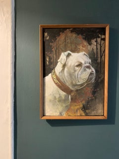 British Bulldog Vintage Painting c.1920's by popular English animal artist