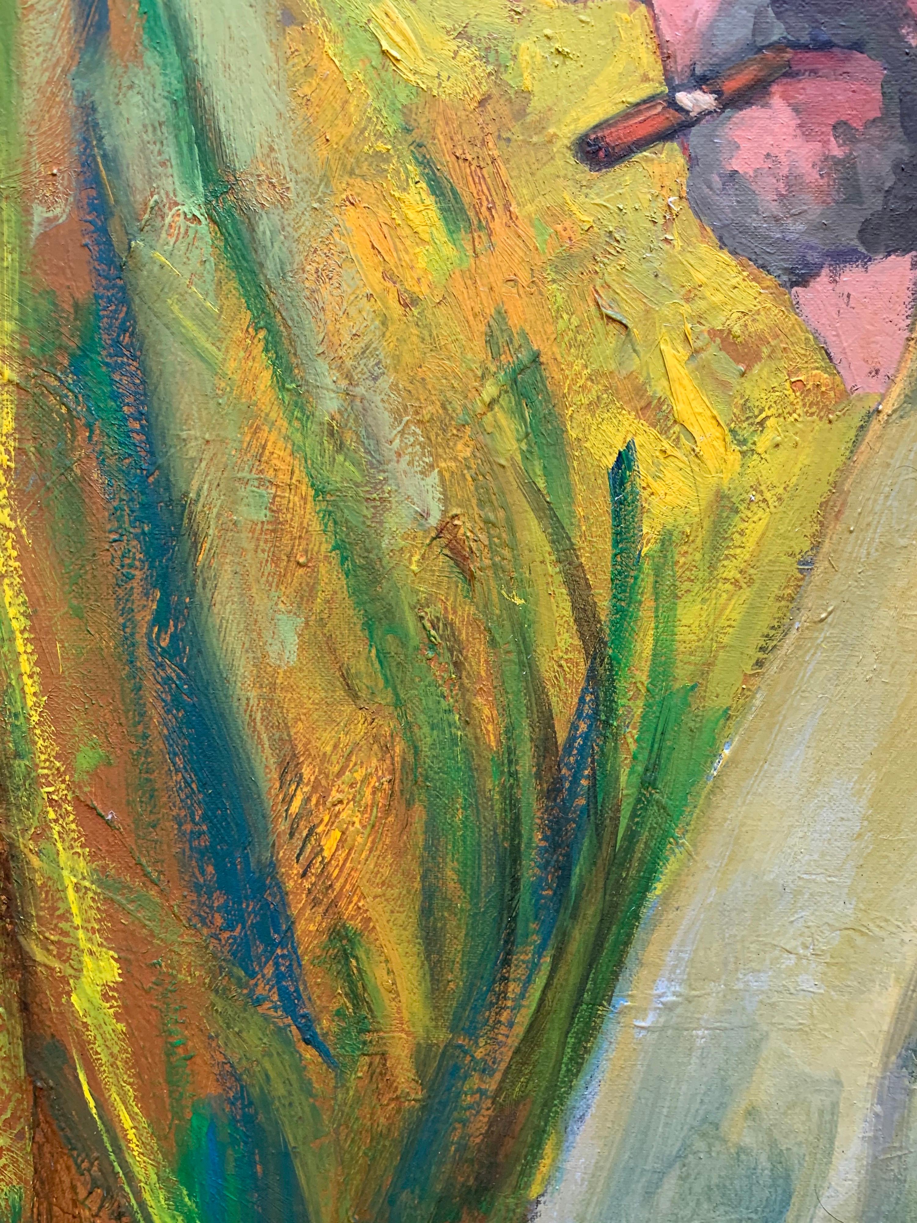 Der Mann mit der Zigarre
von Serge Mallet (Französisch, um 1990)
signiert unten links
Ölgemälde auf Leinwand, ungerahmt
Maße der Leinwand: 32 x 25,5 Zoll
Provenienz: Privatsammlung, Frankreich

Sehr dekoratives und auffälliges Porträt eines Mannes,