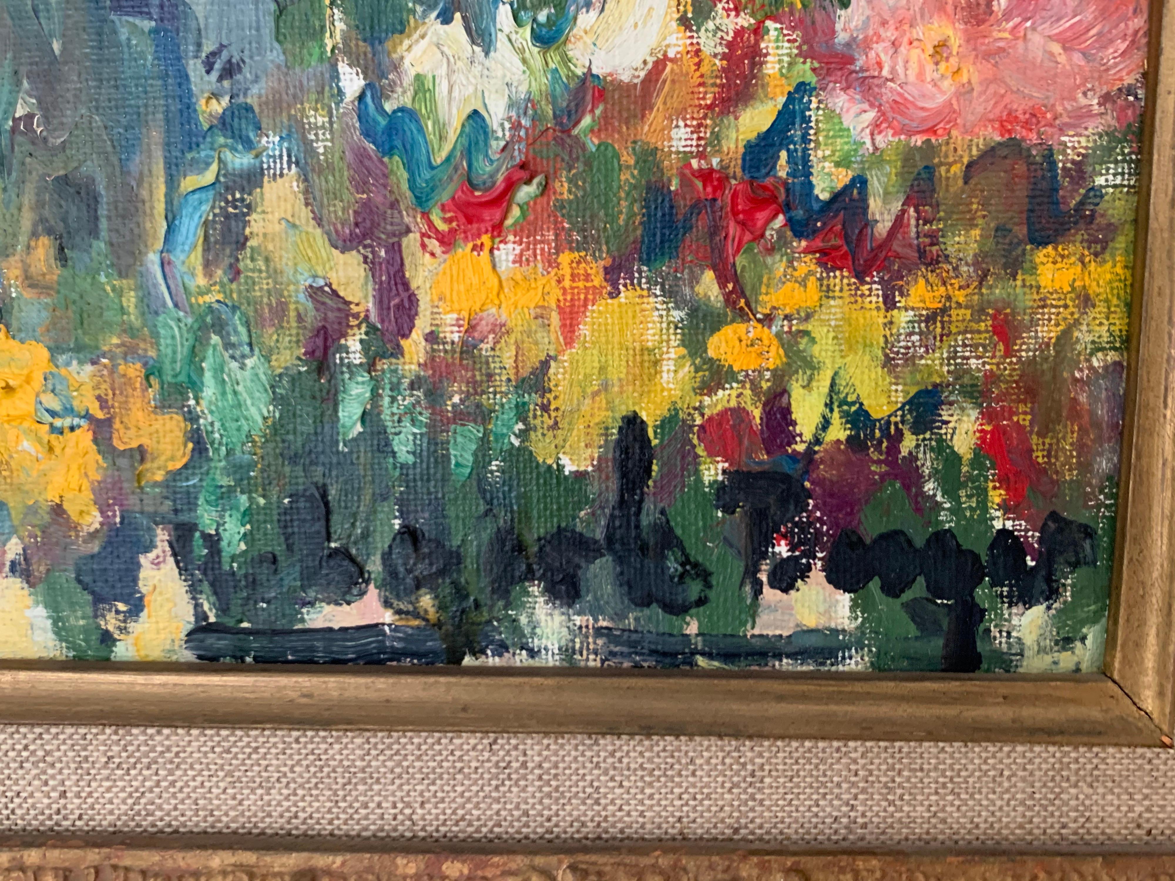 Paris Flower Market Place de la Madeleine, French Impressionist Oil Painting 3