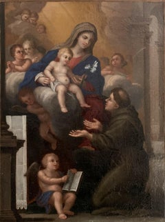 FINE 18th CENTURY FRENCH OLD MASTER OIL PAINTING - ADORATION OF INFANT CHRIST