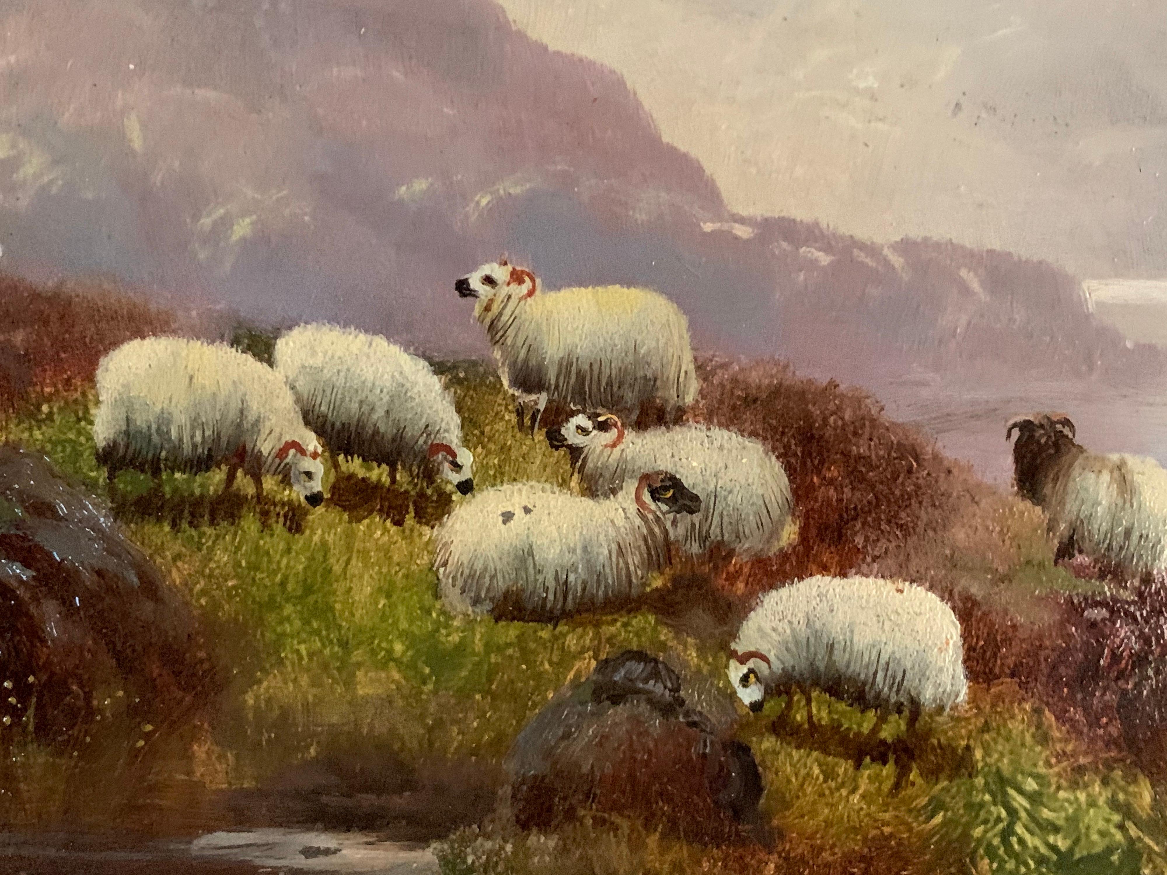 Highland Pastures
by John Shirley Fox (c. 1860-1939)
signed lower left corner
oil painting on board, framed
provenance: private collection, England

condition report: very good. 

JOHN SHIRLEY FOX RBA, 1867-1939, studied in Paris at the Ecole des