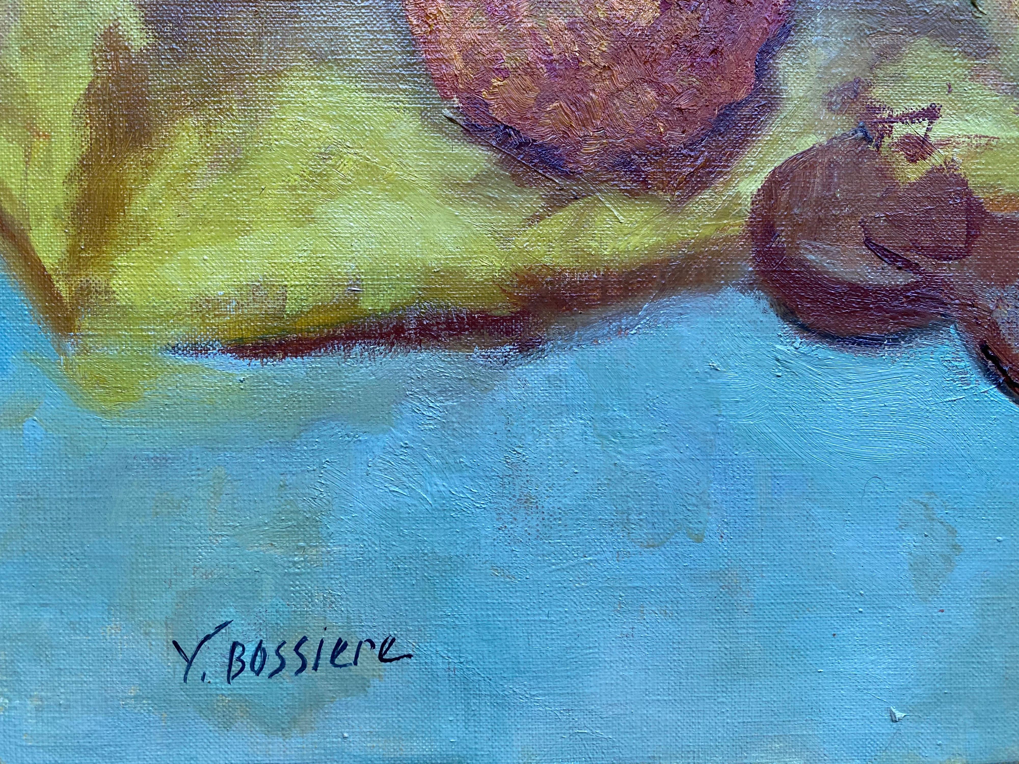 Artiste : Yvette Bossiere (française, née en 1926), signée dans le coin inférieur et au verso

Titre : Le violon

Support : peinture à l'huile sur toile, non encadrée

Taille : peinture : 25.5 x 36.5 pouces

Provenance : la succession de l'artiste,