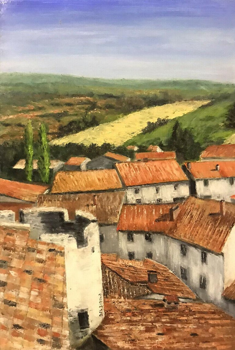 LOUIS DEL BIANCO (B.1925 - Signed French Impressionist Oil View over  Provence Town Roof Tops and Fields For Sale at 1stDibs | bianco b, bianco  painting, french bianco