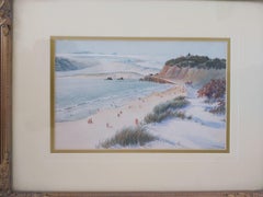 1922 SAN FRANCISCO OCEAN BEACH WATERCOLOR PAINTING