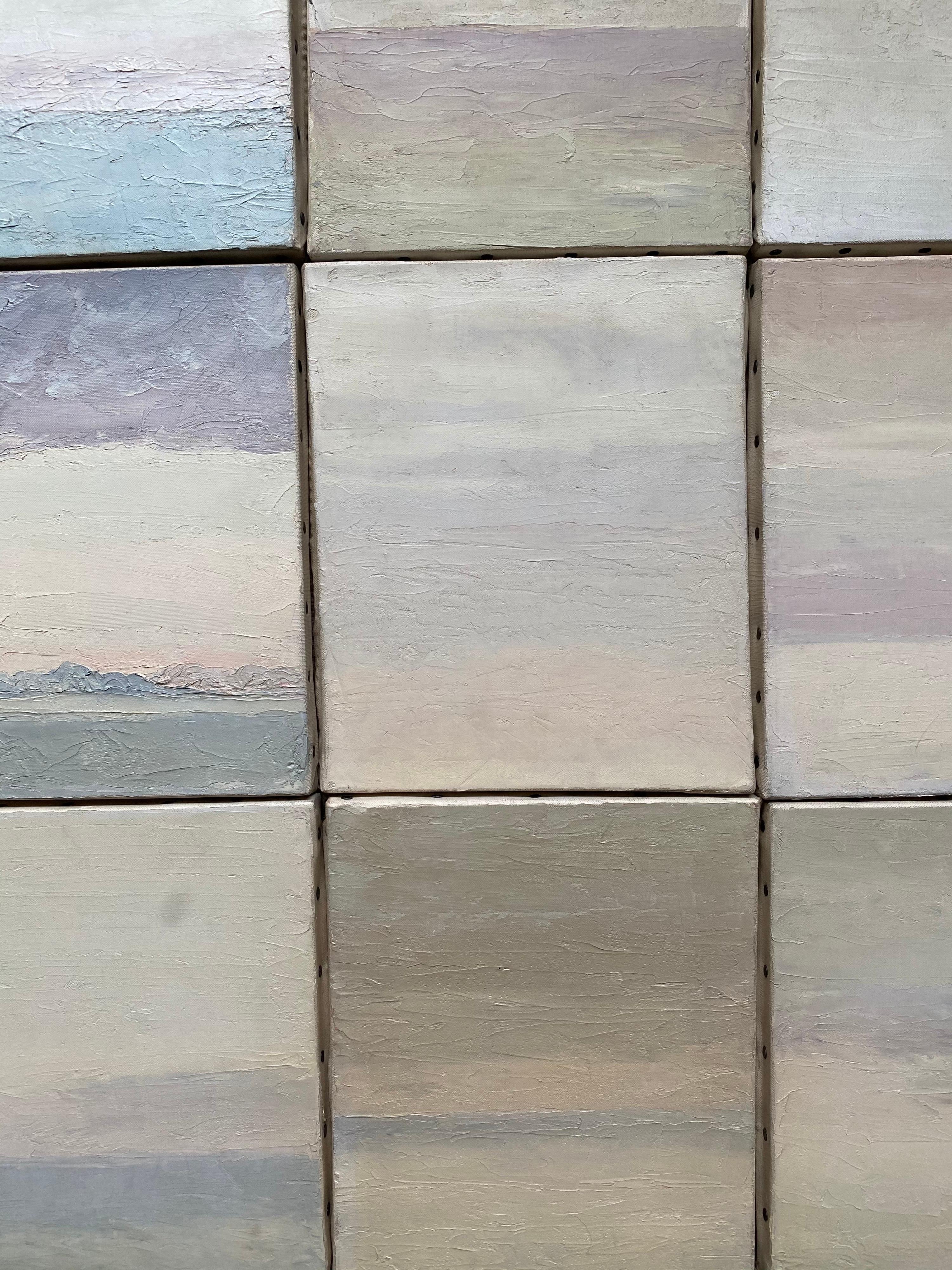 Lot de 12 peintures à l'huile impressionnistes françaises du milieu du 20e siècle - Gris Still-Life Painting par GENEVIEVE ZONDERVAN (1922-2013)