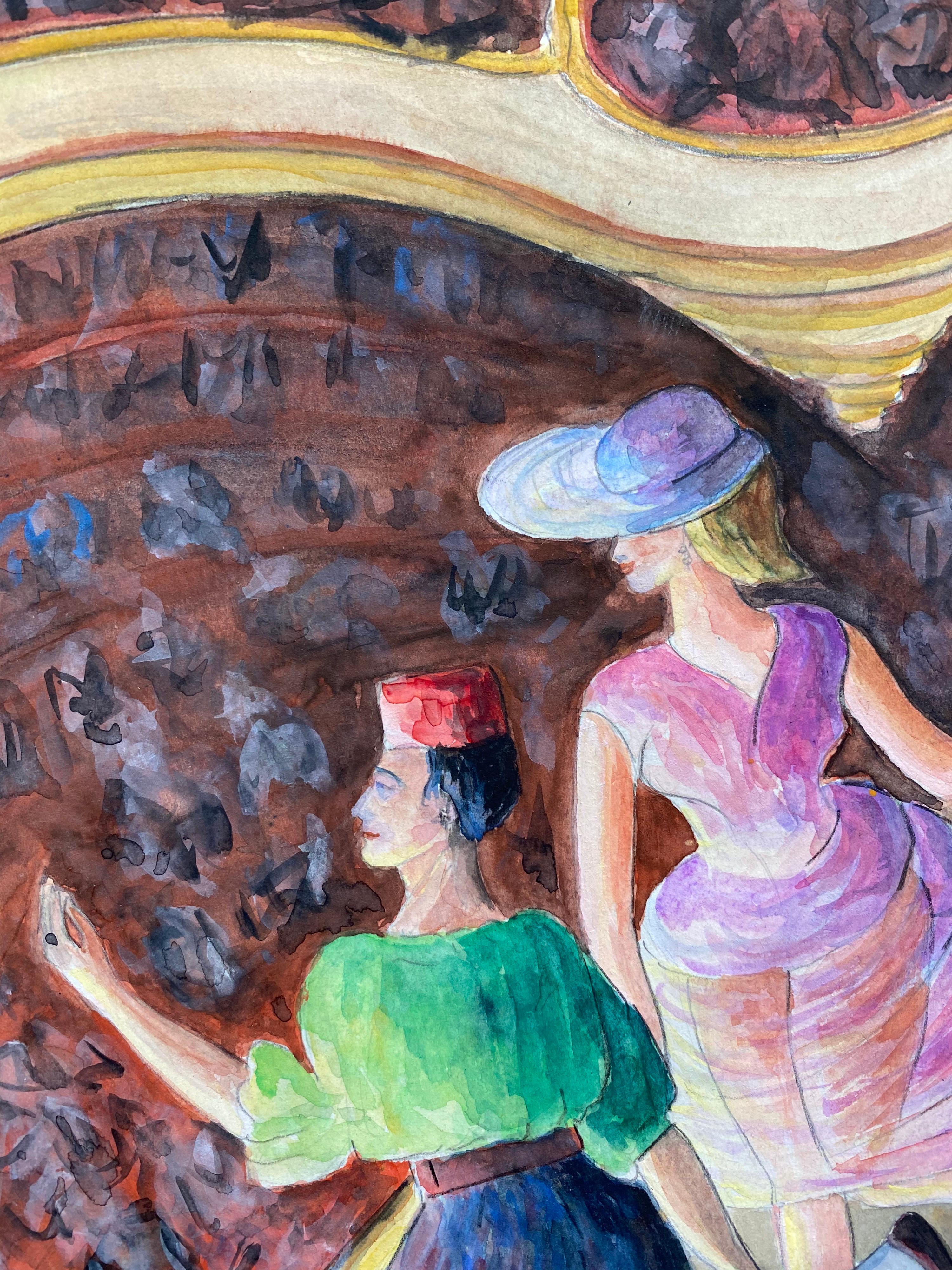 Französisches modernistisches Gemälde der Mitte des 20. Jahrhunderts - Das Theater (Impressionismus), Art, von Unknown