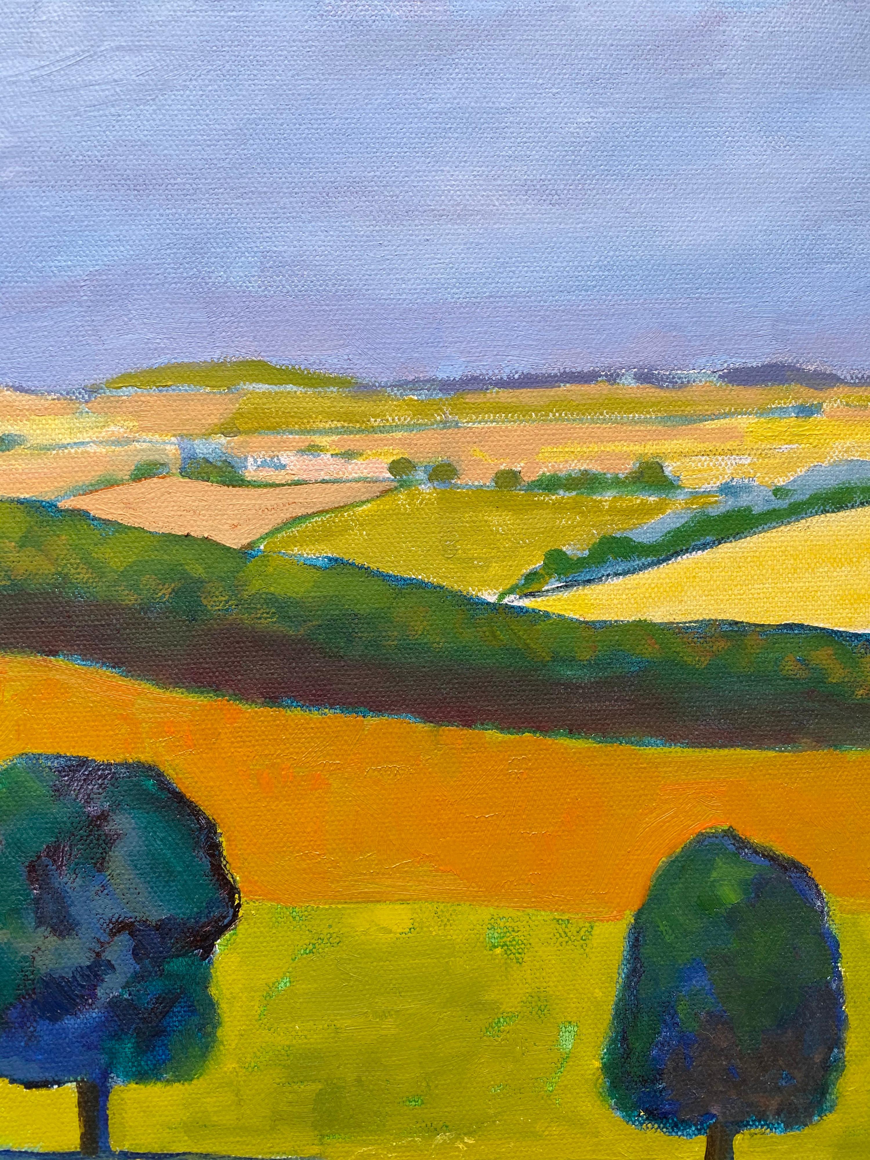 ''Golden Landscape'
by Michael Haswell (British, 1931-2020)
inscribed verso
acrylic painting on box canvas (painted edges so do not require framing)
canvas measures: 20 x 20 inches

provenance: all the paintings we currently have for sale have come