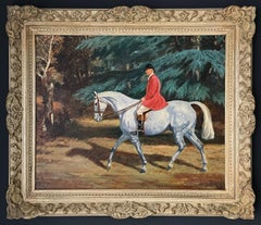British Hunting Scene Oil Painting Master of the Fox Hounds on Horseback