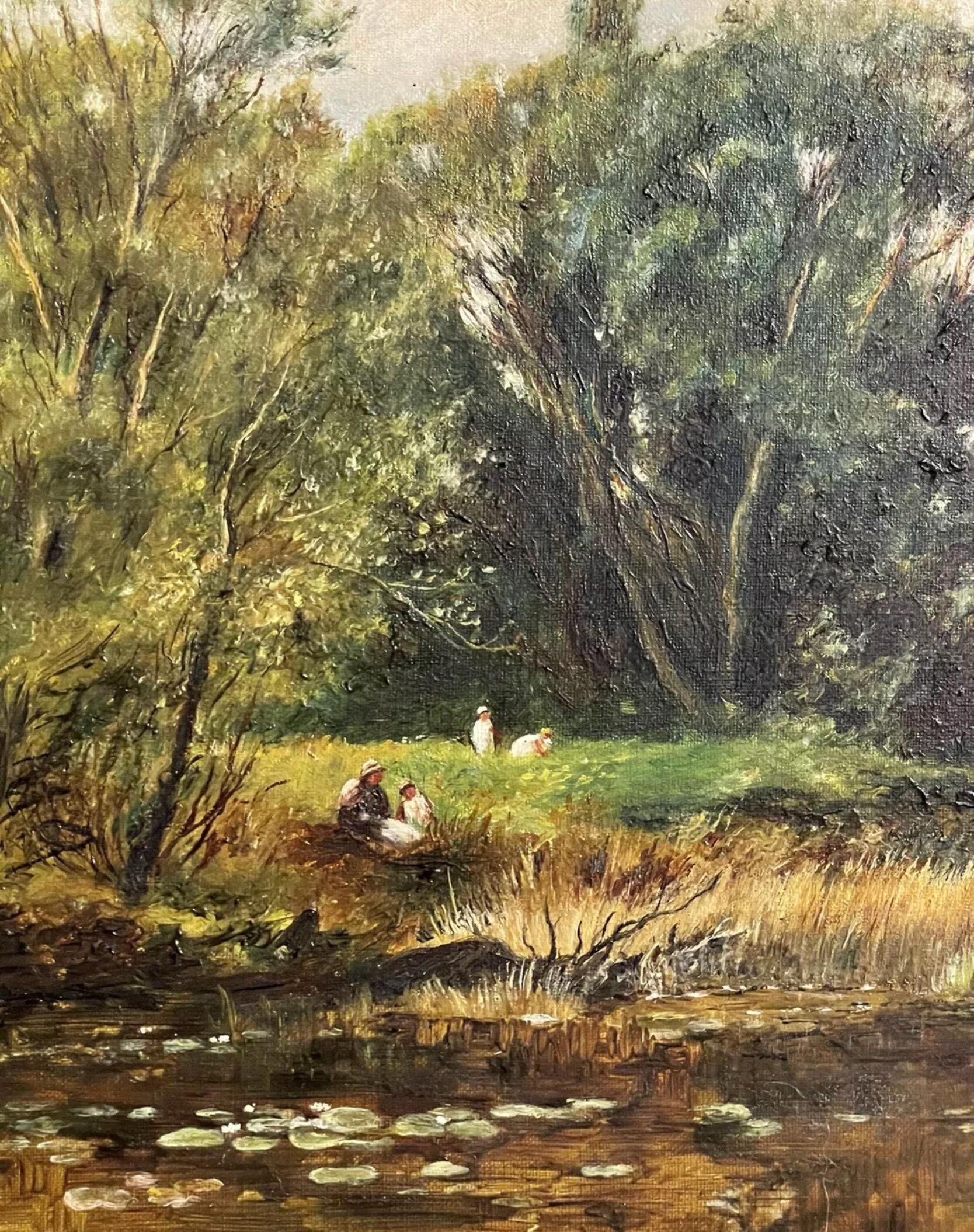 Artist/ School: English School, signed and dated 1903 lower corner. 

Title: The Winding River

Medium: oil painting on canvas, unframed.

Size:  painting: 18 x 24 inches

Provenance: private collection, UK

Condition: The painting is in good and