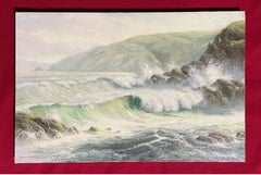 Martin Spencer Coleman - Signed Oil Painting - Crashing Waves On Coastline