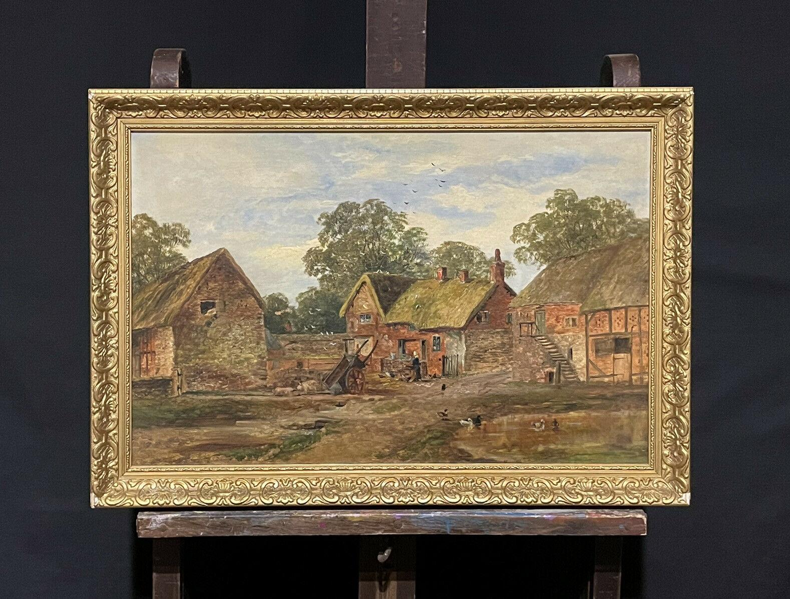 Peinture à l'OIL ENGLISH VICtoriaN SIGNÉE - OBJETS EN SCENE DE FARMYARD -DATÉ 1875 - Victorien Painting par T Turner