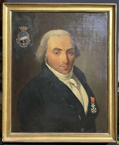 18th CENTURY FRENCH LARGE PORTRAIT OIL PAINTING - PORTRAIT OF AN ARISTOCRAT GENT