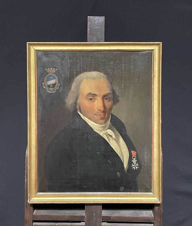 18th CENTURY FRENCH LARGE PORTRAIT OIL PAINTING - PORTRAIT OF AN ...