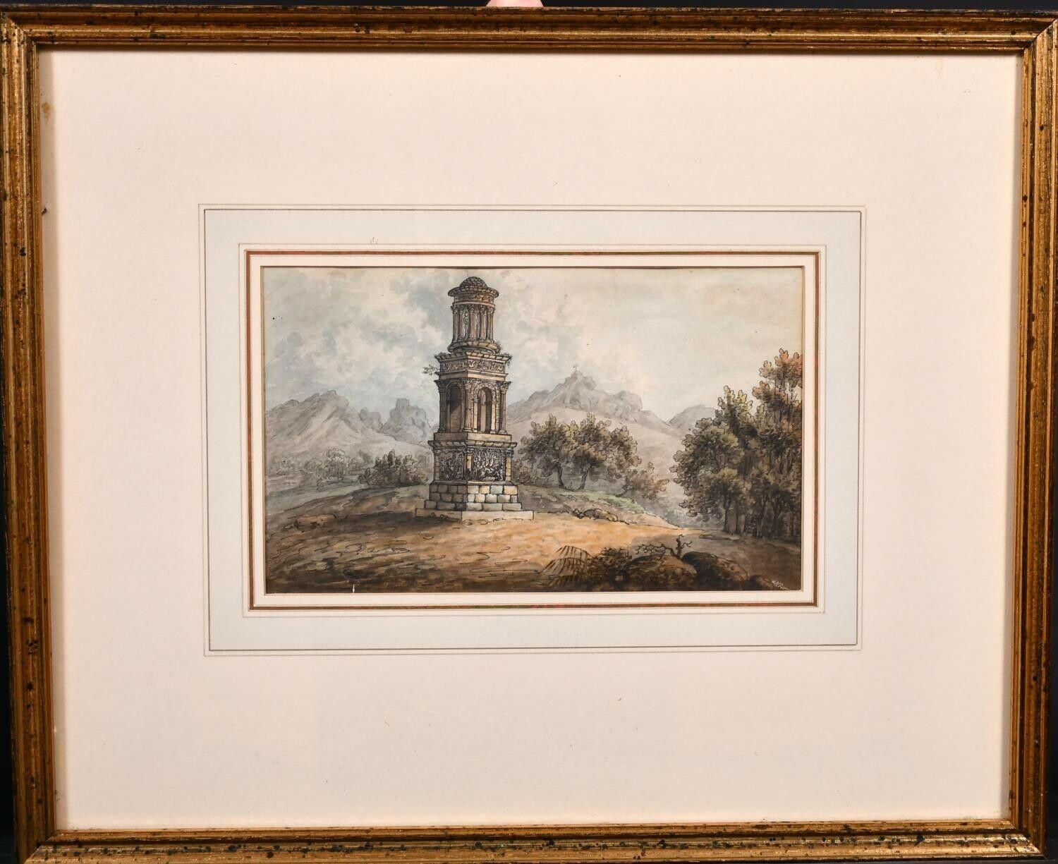 18th CENTURY FRENCH GRAND TOUR WATERCOLOUR - ROMAN MONUMENT ST. REMY PROVENCE - Painting by French Artist