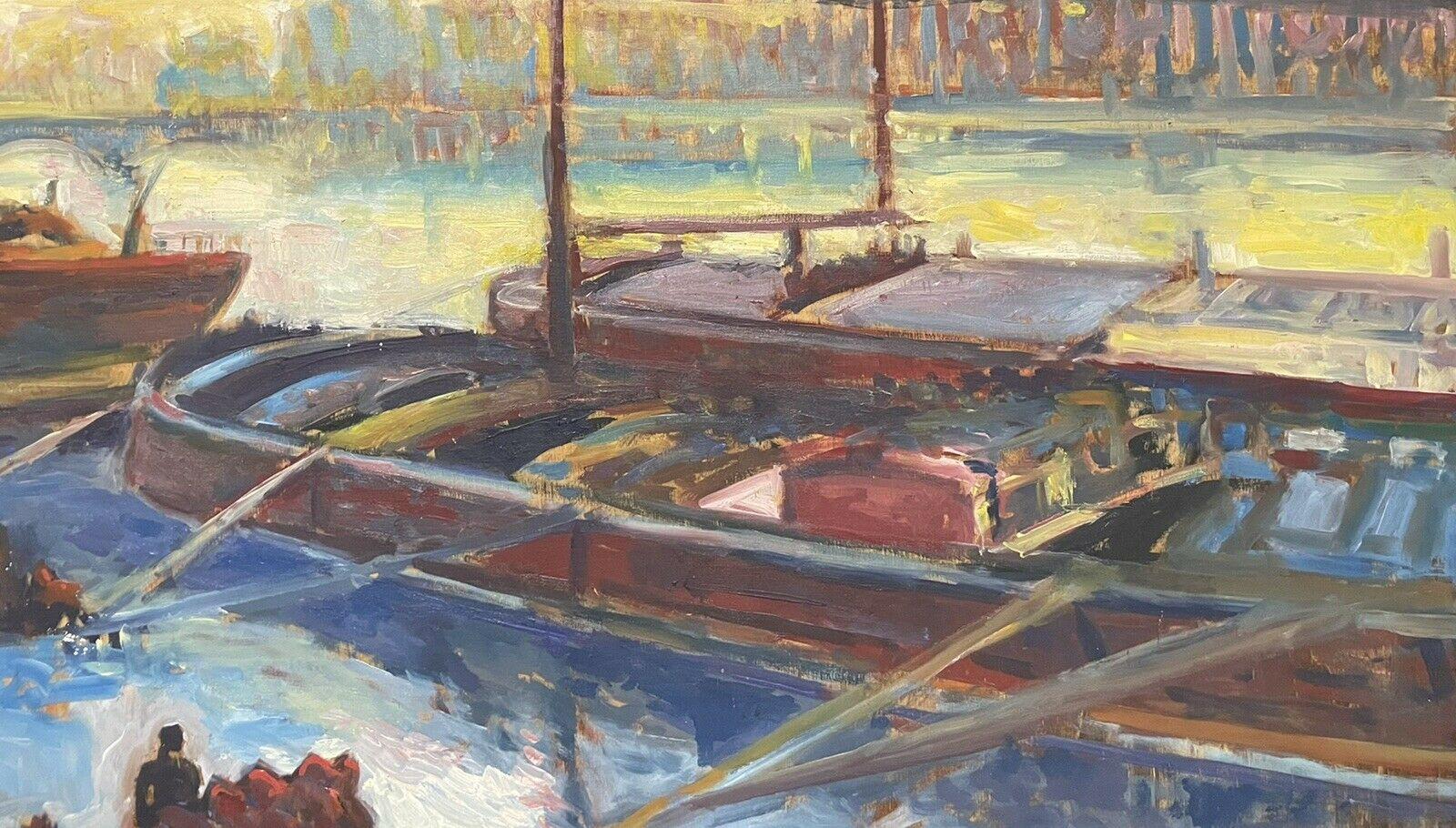 PATRICE LANDAUER (né en 1962) HUGE IMPRESSIONIST OIL - RIVER SEINE PARIS - Impressionnisme Painting par Patrice Landauer