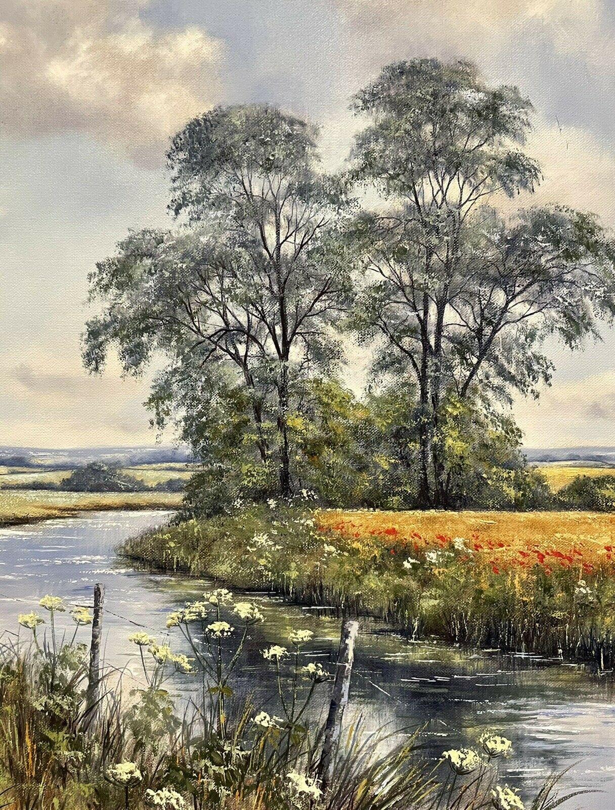 Artista/ Scuola: Deborah Poynton, contemporanea britannica, firmata

Titolo: Paesaggio estivo

Medium: pittura a olio su tela, incorniciata

Dimensioni:  dipinto: 20 x 30 pollici, cornice: 22,75 x 32,75 pollici 

Provenienza: da una collezione